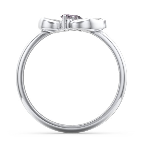 Baby Feet Birthstone Ring – Sterling Silver with Alexandrite