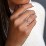 Baby Footprints Ring with Heart Cut Gemstone and Accents – Sterling Silver with Blue Sapphire and Blue Topaz