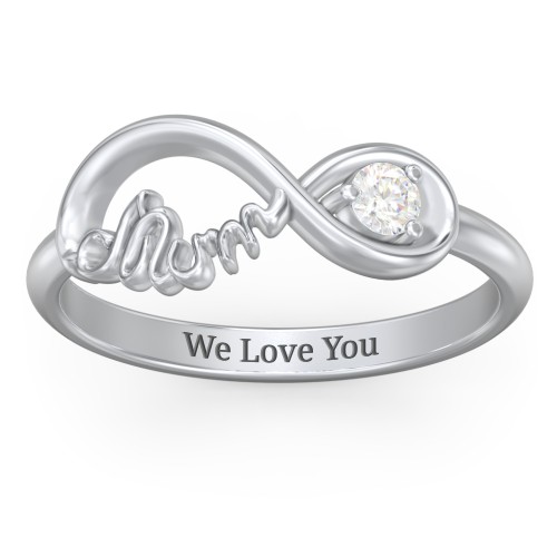 Infinite Bond Mum Ring – Sterling Silver with Diamond