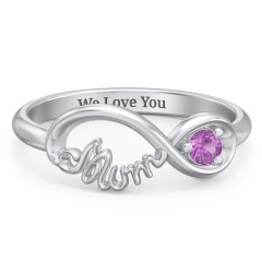 Infinite Bond Mum Ring – 10K Rose Gold with Amethyst