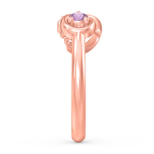 Infinite Bond Mum Ring – 10K Rose Gold with Amethyst