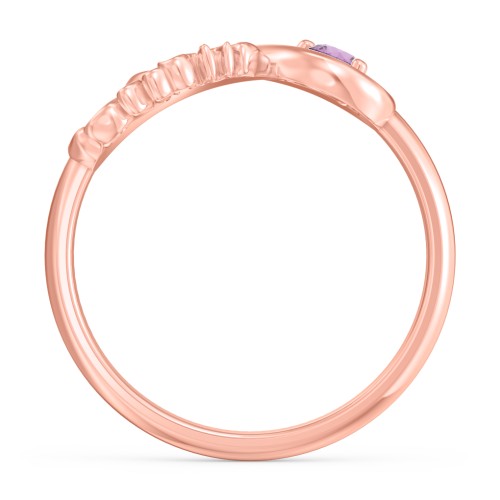 Infinite Bond Mum Ring – 10K Rose Gold with Amethyst