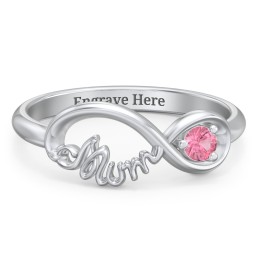Infinite Bond Mum Ring in 925 Sterling Silver with Pink Tourmaline
