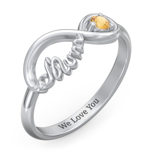 Infinite Bond Mum Ring – Sterling Silver with Citrine