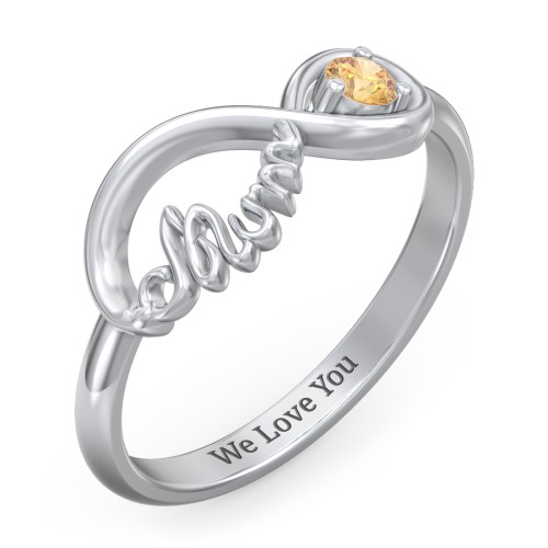 Infinite Bond Mum Ring – Sterling Silver with Citrine