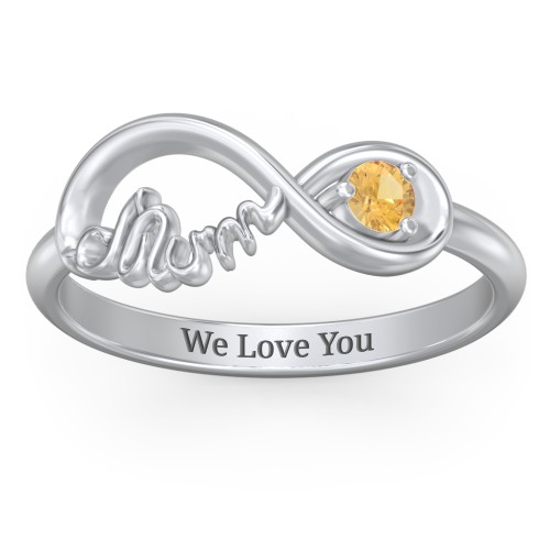 Infinite Bond Mum Ring – Sterling Silver with Citrine
