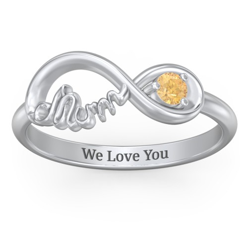 Infinite Bond Mum Ring – Sterling Silver with Citrine