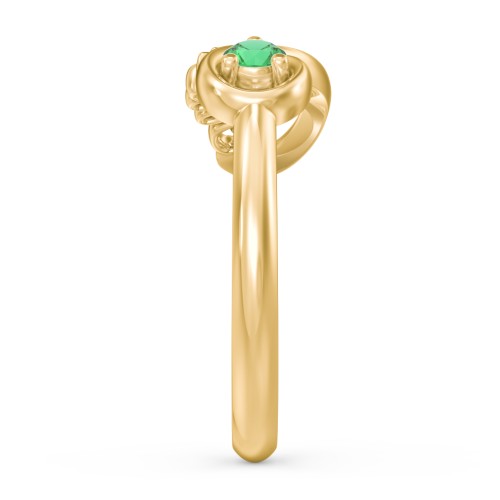 Infinite Bond Mum Ring – 10K Yellow Gold with Emerald