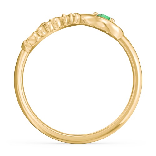 Infinite Bond Mum Ring – 10K Yellow Gold with Emerald