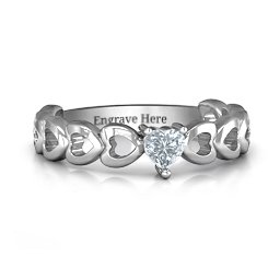 Enchanting Love Promise Ring in 925 Sterling Silver with Cubic Zirconia