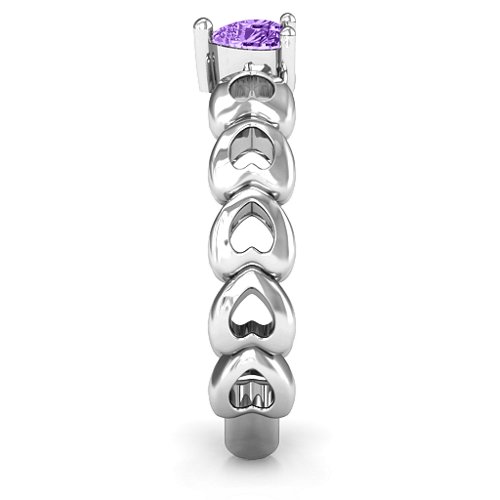 Enchanting Love Promise Ring – Sterling Silver with Amethyst