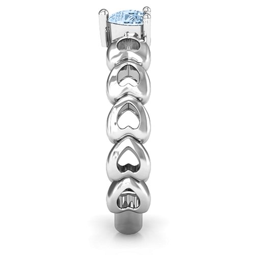Enchanting Love Promise Ring – Sterling Silver with Aquamarine