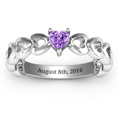 Enchanting Love Promise Ring – Sterling Silver with Amethyst