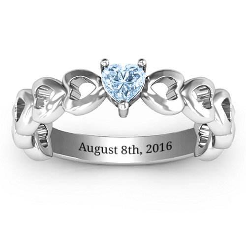 Enchanting Love Promise Ring – Sterling Silver with Aquamarine
