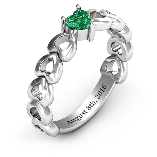 Enchanting Love Promise Ring – Sterling Silver with Emerald