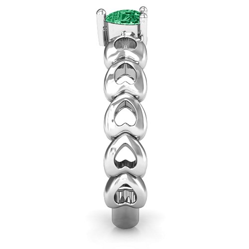 Enchanting Love Promise Ring – Sterling Silver with Emerald