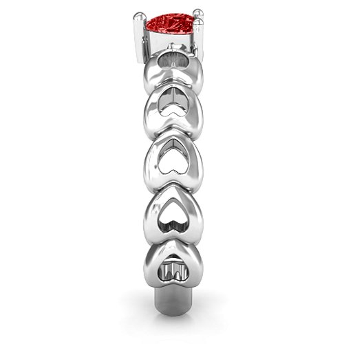 Enchanting Love Promise Ring – Sterling Silver with Garnet
