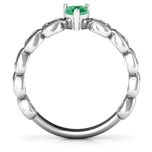 Enchanting Love Promise Ring – Sterling Silver with Emerald