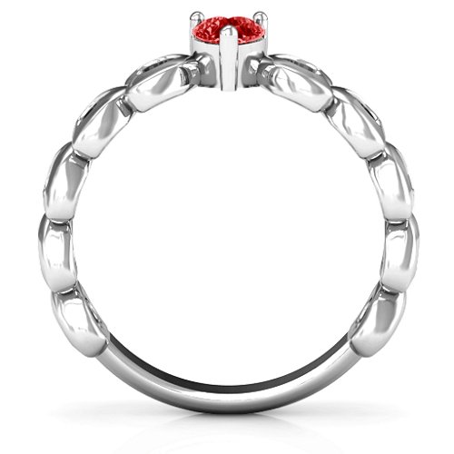 Enchanting Love Promise Ring – Sterling Silver with Garnet
