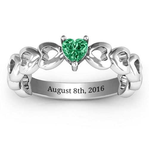 Enchanting Love Promise Ring – Sterling Silver with Emerald