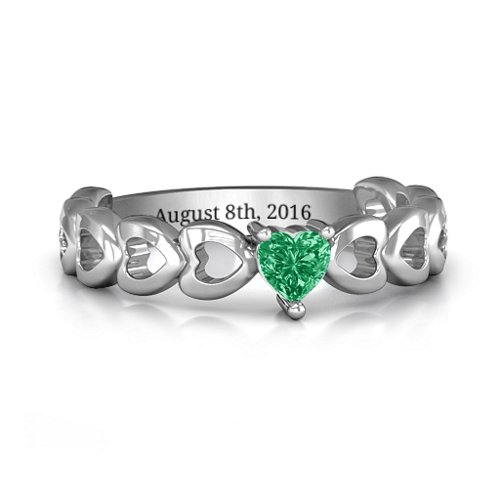 Enchanting Love Promise Ring – Sterling Silver with Emerald