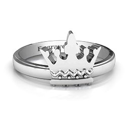 Royal Family Princess Tiara Ring in 925 Sterling Silver with Smokey Quartz