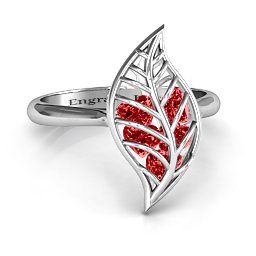 Mint to Be Cage Leaf Ring in 925 Sterling Silver