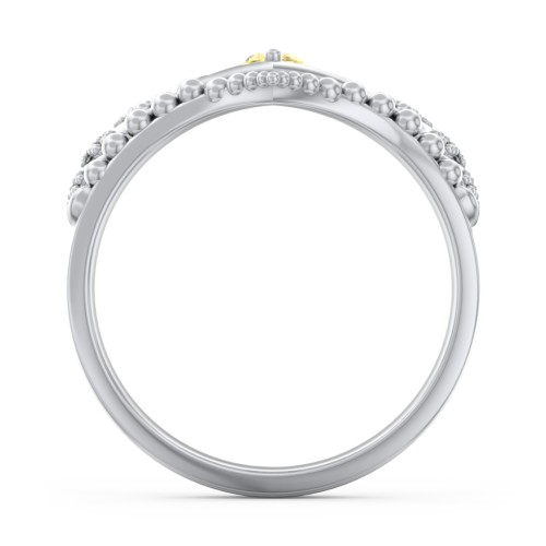 Heart Tiara Ring with Marquise Gemstone – Sterling Silver with Citrine and White Premium Zirconia