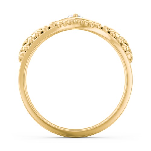 Heart Tiara Ring with Marquise Gemstone – 10K Yellow Gold with Cubic Zirconia and White Premium Zirconia