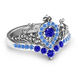Queen Of My Heart Tiara Ring in 925 Sterling Silver