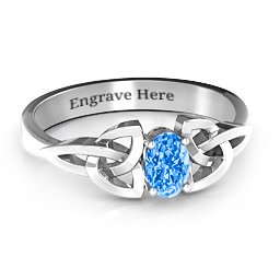 Trinity Knot Oval Gemstone Ring