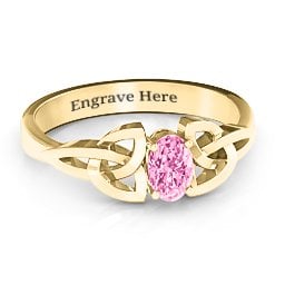 Trinity Knot Oval Gemstone Ring