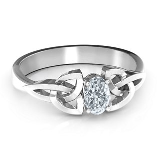 Trinity Knot Oval Gemstone Ring