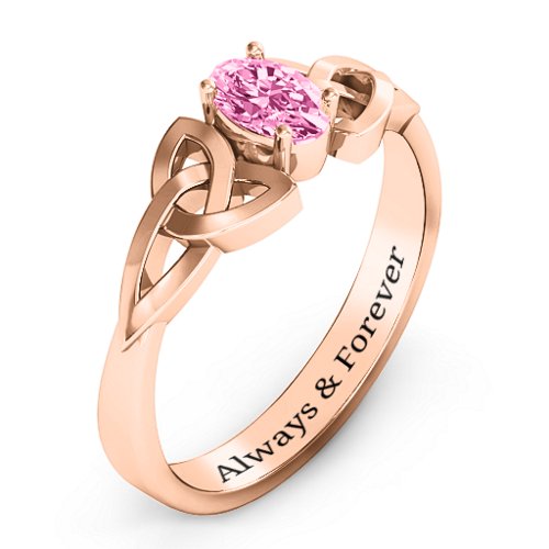 Trinity Knot Oval Gemstone Ring