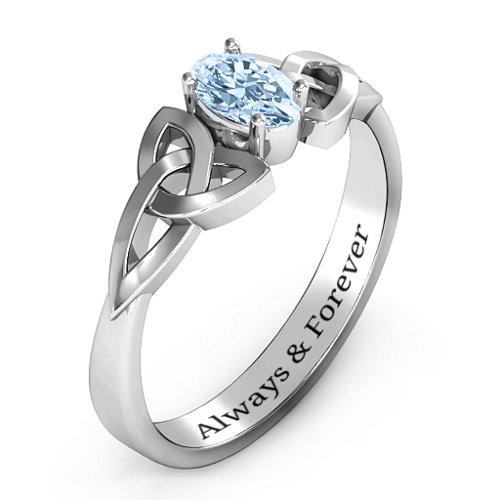 Trinity Knot Oval Gemstone Ring