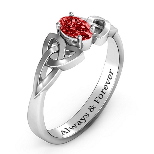 Trinity Knot Oval Gemstone Ring