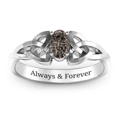 Trinity Knot Oval Gemstone Ring