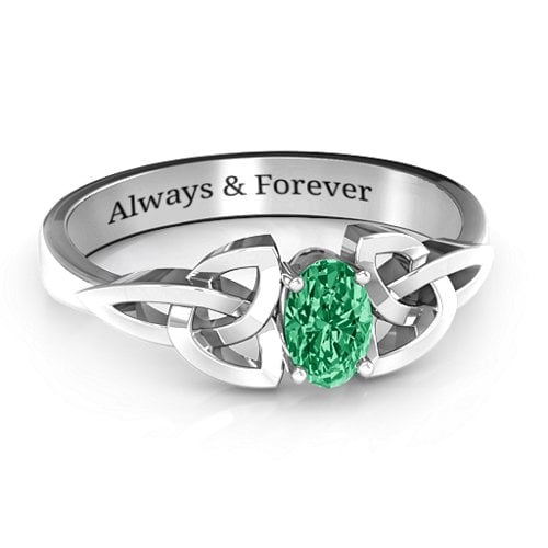 Trinity Knot Oval Gemstone Ring