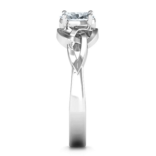 Trinity Knot Oval Gemstone Ring – Sterling Silver with Diamond