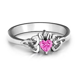 Trinity Knot Heart Crown Ring