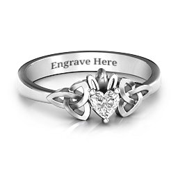 Trinity Knot Heart Crown Ring