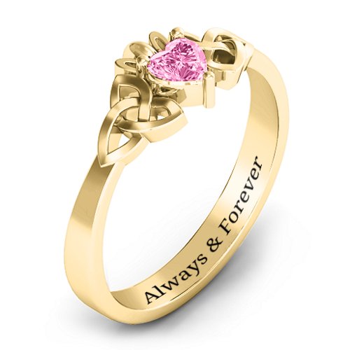 Trinity Knot Heart Crown Ring