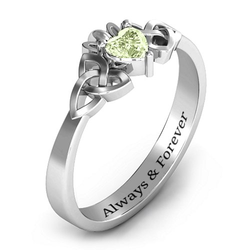 Trinity Knot Heart Crown Ring