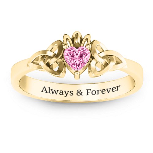 Trinity Knot Heart Crown Ring