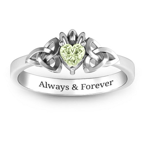 Trinity Knot Heart Crown Ring
