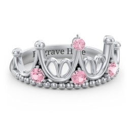 Like A Dream Tiara Ring in 925 Sterling Silver with Pink Tourmaline
