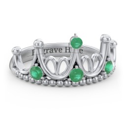 Like A Dream Tiara Ring in 925 Sterling Silver with Emerald