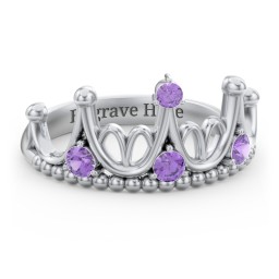 Like A Dream Tiara Ring in 925 Sterling Silver with Amethyst
