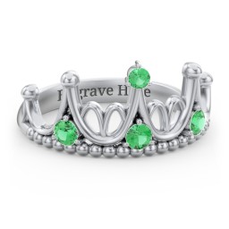 Like A Dream Tiara Ring in 925 Sterling Silver with Emerald