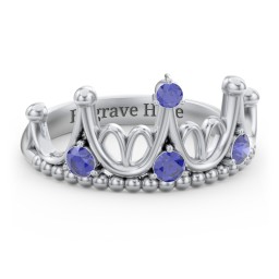 Like A Dream Tiara Ring in 925 Sterling Silver with Blue Sapphire